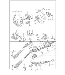 steering outer tube, steering shaft, steering wheels 986 Boxster 1997-04