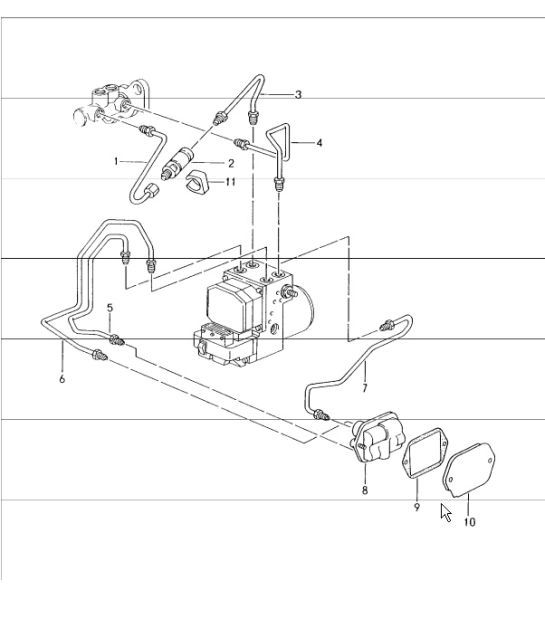 Diagram 604-05 Porsche 964 (911) (1989-1994) Wielen, Remmen