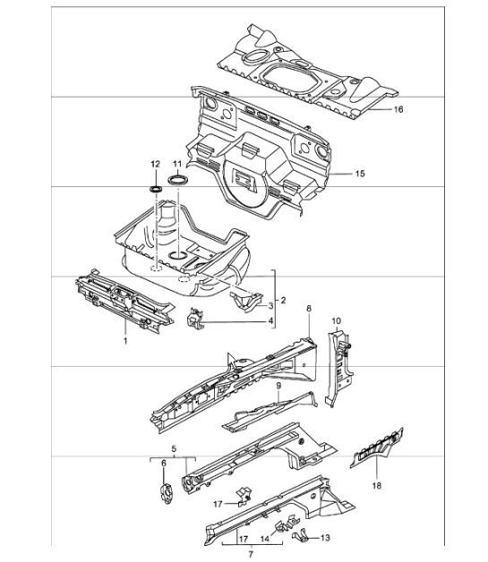 Diagram 801-10 Porsche 996 (911) (1997-2005) Body