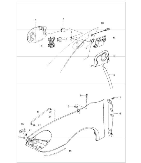 Diagram 801-40 Porsche Cayman 987C / 981C (2005-2016)  车身
