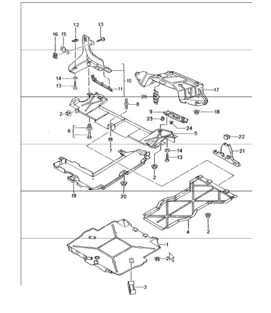 Diagram 801-70 Porsche Cayman 987C / 981C (2005-2016)  车身