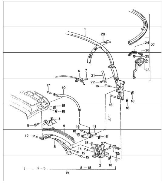 Diagram 811-05 Porsche 996 (911) (1997-2005) Body