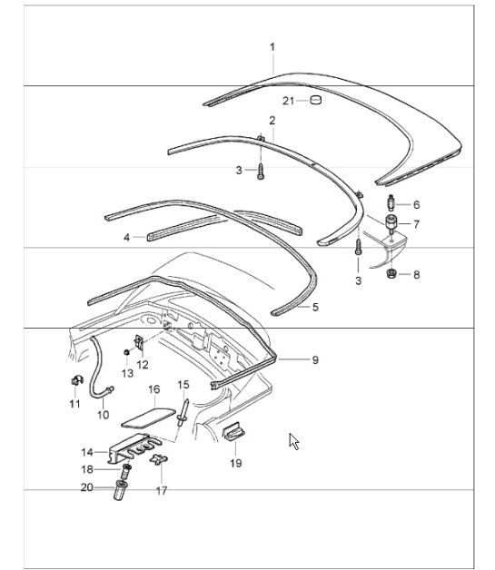 Diagram 811-13 Porsche Cayman S 718 2.5L Manual (350 Bhp)  车身