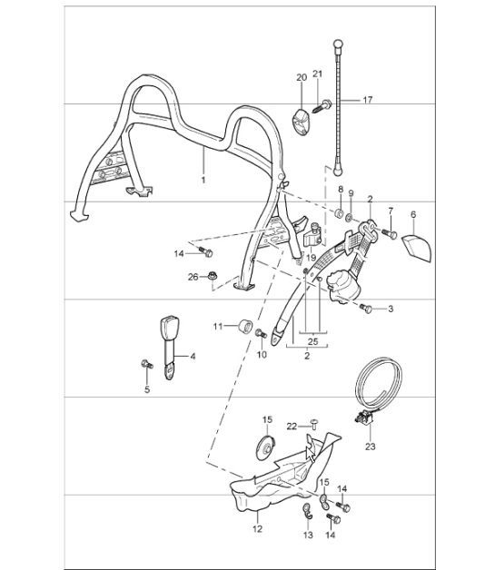 Diagram 812-00 Porsche Macan (95B) MK1 (2014-2018) Carrosserie