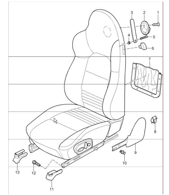 Diagram 817-20 Porsche 996 (911) (1997-2005) Body