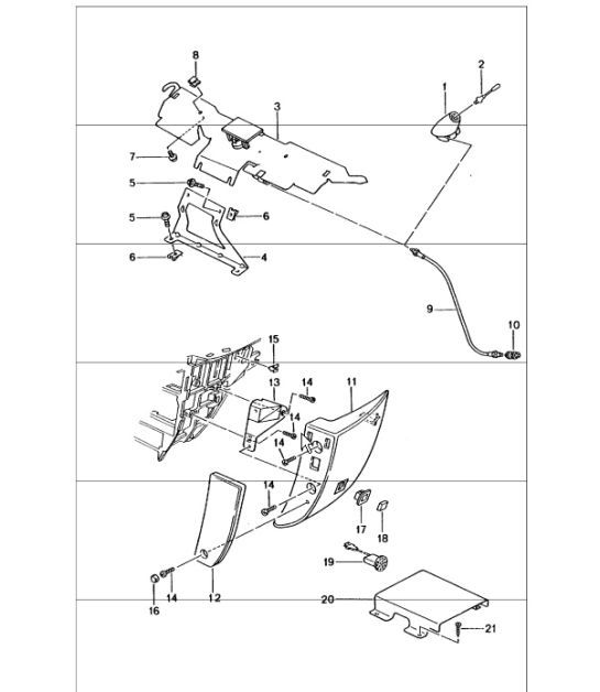 Diagram 911-10 Porsche Macan (95B) MK1 (2014-2018) Electrical equipment