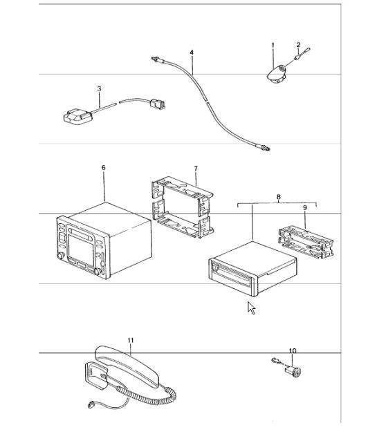 Diagram 911-15 Porsche Boxster 986/987/981 (1997-2016) Electrical equipment