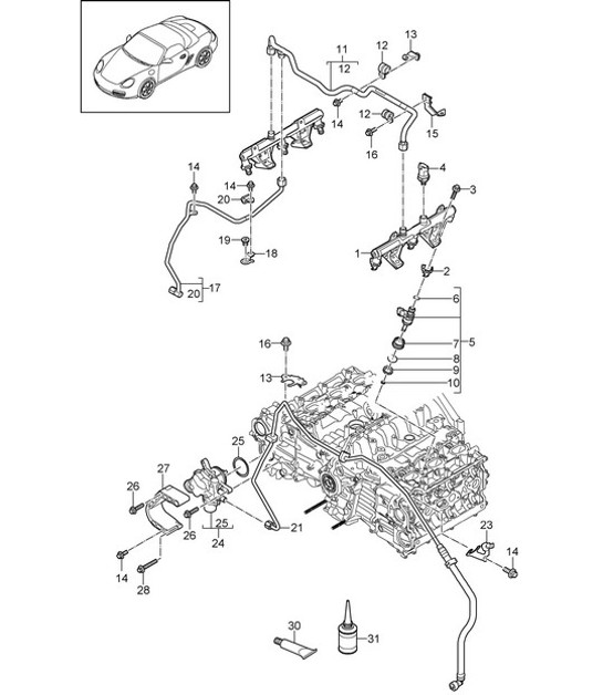 Diagram 107-005 Porsche Boxster 718 (982) 2017>> Motore