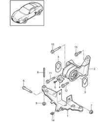 Motorophanging (model: A120,A121) 987.2 Boxster / Boxster S 2009-12