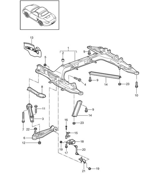 Diagram 401-000 Porsche 991 (911) MK1 2012-2016 Vorderachse, Lenkung 