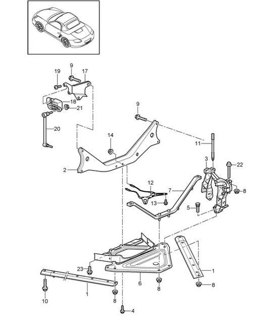 Diagram 501-001 Porsche 914 (1970-1976) 后轴
