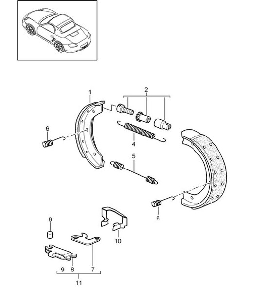 Diagram 603-005 Porsche 356 (1950-1965) 车轮、制动器