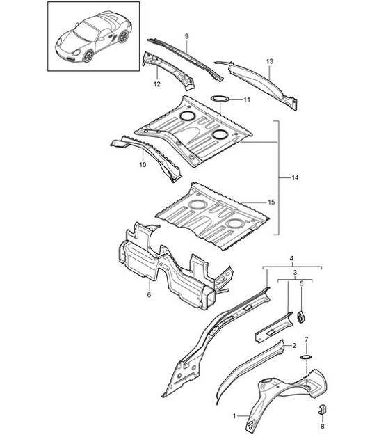 Diagram 801-035 Porsche 996 (911) (1997-2005) Body