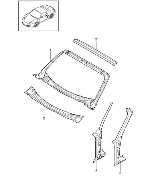 Diagram 801-045 Porsche Boxster 986/987/981 (1997-2016)  车身