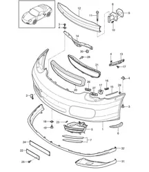 Front bumper 987.2 Boxster / Boxster S 2009-12