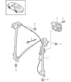 Raammechanisme 987.2 Boxster / Boxster S 2009-12