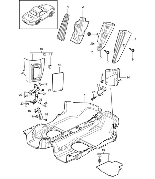 Diagram 807-002 Porsche Cayman 2.7L 981 2013-16 Body