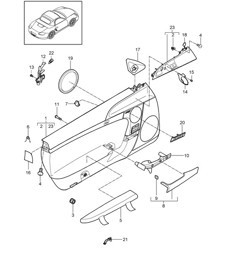 Door panel / Accessories 987.2 Boxster / Boxster S 2009-12