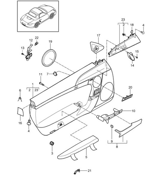 Diagram 807-010 Porsche Cayman 718 2.0L Manual (300 Bhp) Karosserie