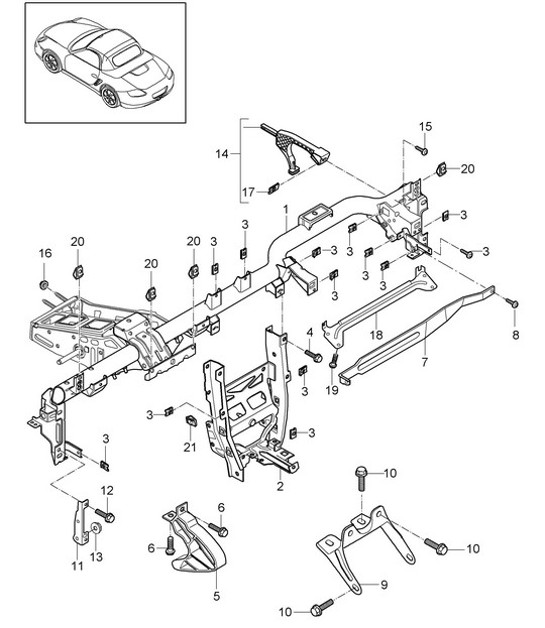 Diagram 809-004 Porsche 996 (911) (1997-2005) Body