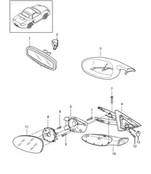 Retrovisor interior / Retrovisor exterior 987.2 Boxster / Boxster S 2009-12