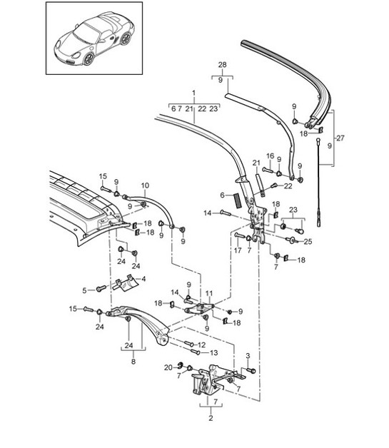 Diagram 811-005 Porsche 955 Cayenne 3.2L V6 2003-06 Body