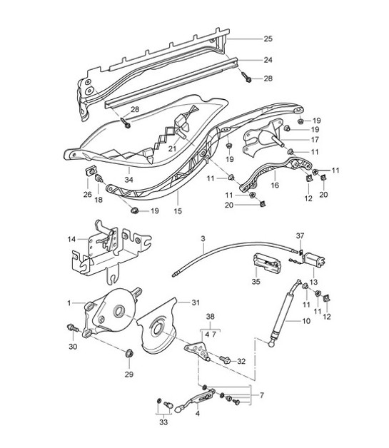 Diagram 811-012 Porsche Macan (95B) MK1 (2014-2018) Carrocería