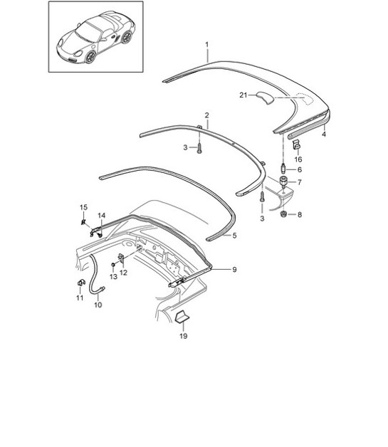 Diagram 811-013 Porsche 991 (911) MK2 2016-2019 Karosserie