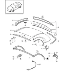 Hardtop / Accessoires / Joints (PR:550) 987.2 Boxster / Boxster S 2009-12