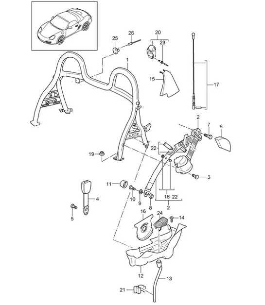 Diagram 812-000 Porsche 996 (911) (1997-2005) Body