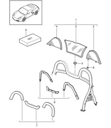 Frangivento e rivestimenti / Roll bar 987.2 Boxster / Boxster S 2009-12