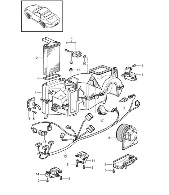 Diagram 813-005 Porsche Cayman S 718 2.5L PDK (350 Bhp) Karosserie