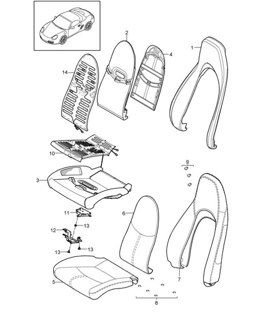 Diagram 817-002 Porsche 996 (911) (1997-2005) Body