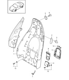 Coque de dossier / Siège standard / Siège confort / Accessoires 987.2 Boxster / Boxster S 2009-12