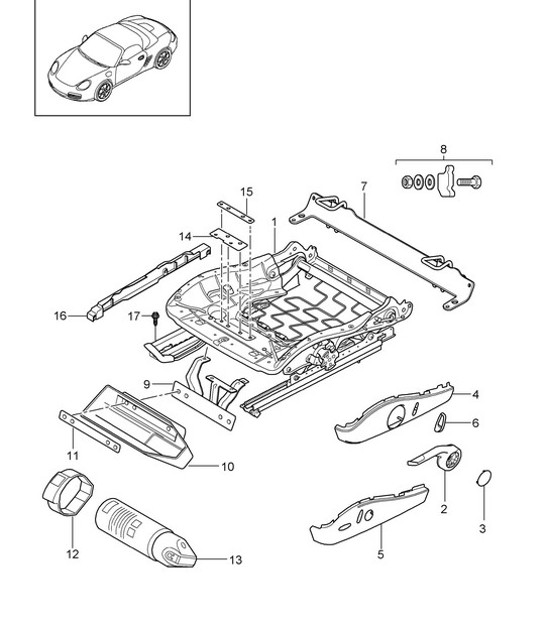 Diagram 817-023 Porsche Panamera 970 MK1 (2009-2013)  车身