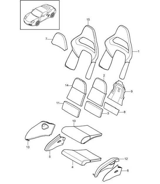 Diagram 817-032 Porsche 996 (911) (1997-2005) Body
