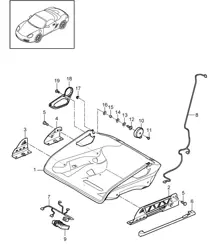 Siège baquet / Pliable / Structure de siège / Accessoires 987.2 Boxster / Boxster S 2009>>
