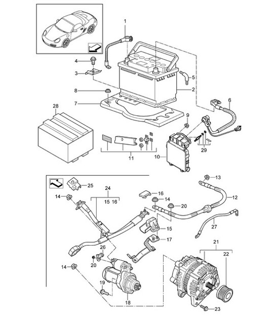 Diagram 902-005 Porsche Macan (95B) MK1 (2014-2018) Équipement électrique