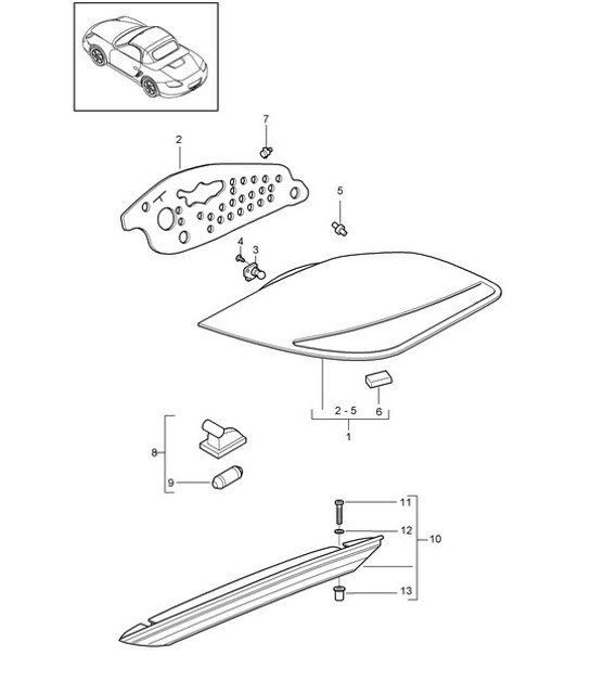Diagram 905-005 Porsche Cayman 2.7L 981 2013-16 Electrical equipment
