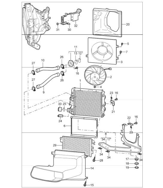 Diagram 105-15 Porsche Boxster 986/987/981 (1997-2016) Motor