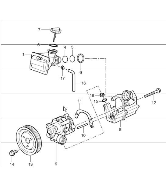 Diagram 403-03 Porsche Boxster 718 (982) 2017>> Front Axle, Steering 
