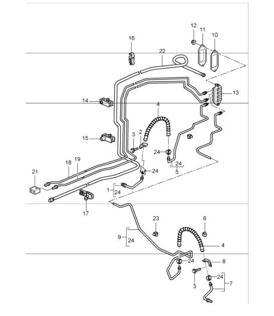 Diagram 604-10 Porsche Macan (95B) MK1 (2014-2018) Roues, Freins