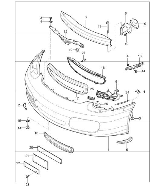 Diagram 802-00 Porsche 996 (911) (1997-2005) Body