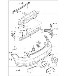 Stoßstange hinten 987 Boxster / Boxster S 2005-08
