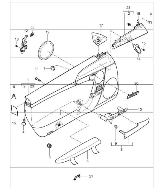 Diagram 807-10 Porsche Cayman 718 2.0L Manual (300 Bhp) Karosserie