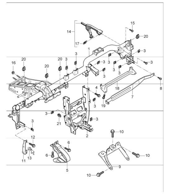 Diagram 809-04 Porsche 996 (911) (1997-2005) Body