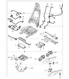 wiring harnesses: control unit, switch, sports seat 987 Boxster / Boxster S 2005-08