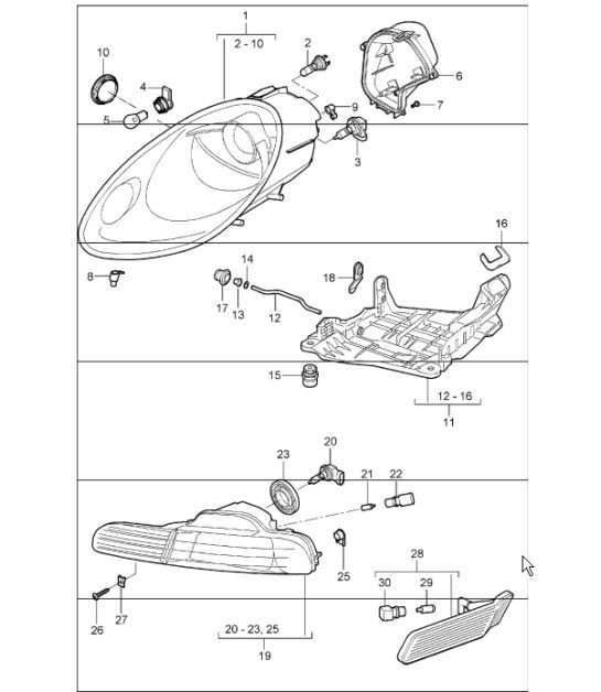 Diagram 905-00 Porsche Cayman 987C / 981C (2005-2016) 电子设备