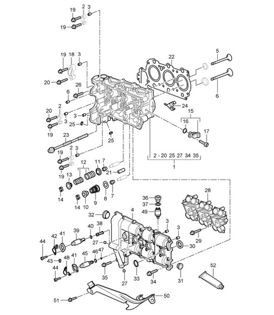 Diagram 103-000 Porsche Cayman 2.7L 987C 2006-08 引擎