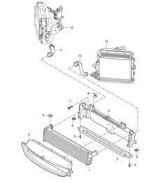 Radiateur central - PR: 249, Tiptronic - 987C.1 Cayman 3.4L 2006-08